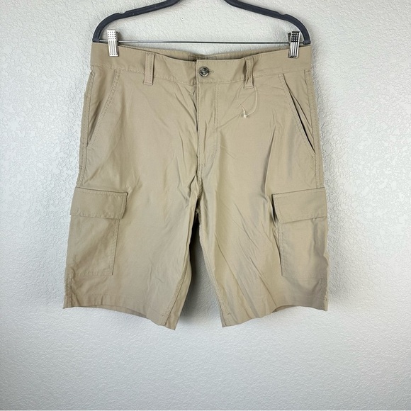 Eddie Bauer Travex Cargo Shorts Travel Men's Size 34 Khaki Cotton Hiking NWOT - Picture 1 of 7
